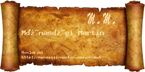 Ménasági Martin névjegykártya